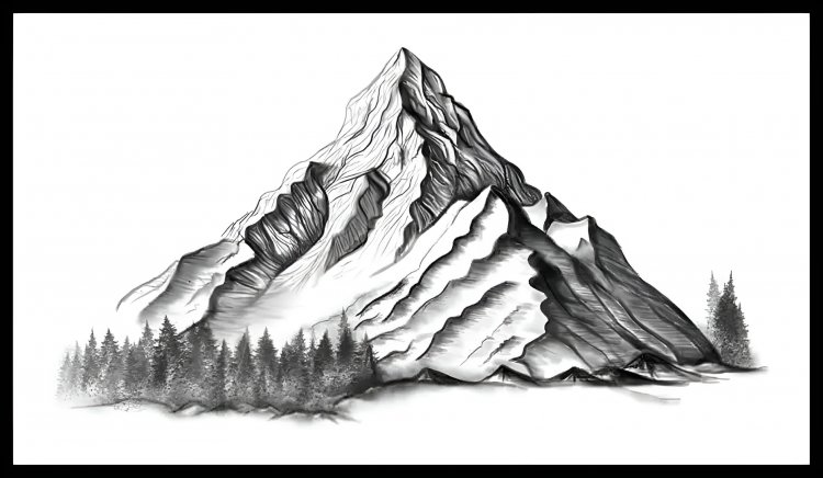 Learn how to draw beautiful  Mountain Drawing.