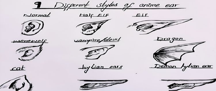 HOW TO DRAW ANIME EARS IN DIFFERENT STYLES: FULL GUIDENCE STEP BY STEP
